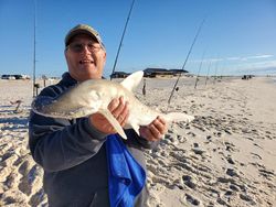 A lone angler casts their line in the waters of Pensacola
