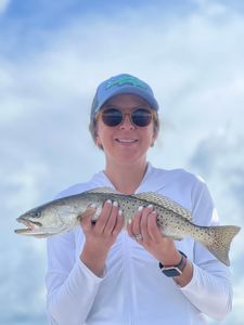 Spotted Weakfish measuring 16 inches caught while fishing in FL