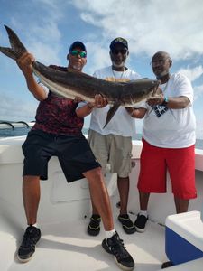 Four anglers enjoying a day of fishing in Hampton