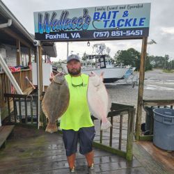 A fisherman catching 2 fish in Hampton