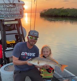 A redfish, 19 inches long, caught by two people fishing in Florida.