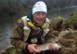 Photograph of a Rainbow Trout caught while fishing in Burkesville