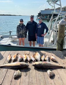 4 black drum fish caught in Port O'Connor