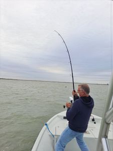 A person fishing in Port O'Connor