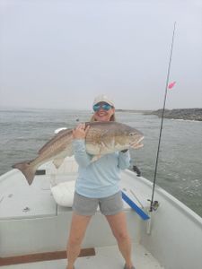 One angler fishing in Port O'Connor