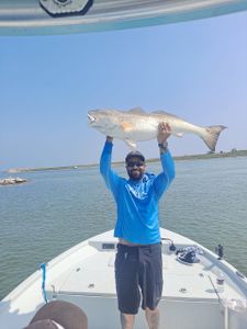 Lone angler enjoying fishing trip in TX