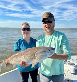 Redfish measuring 28 inches caught while fishing in Port O'Connor