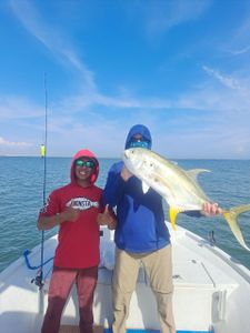 One lone fisherman reeling in a big catch in TX