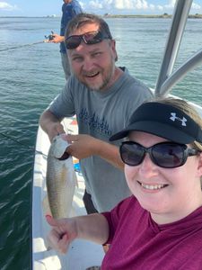 Redfish caught by two people in Port O'Connor