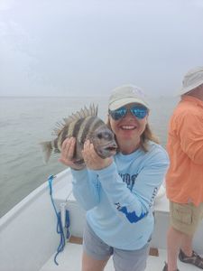 Sheepshead fish caught while fishing in Port O'Connor