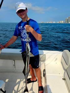 A 22-inch cobia fish caught while fishing in AL