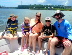 Family fishing trip on boat in Orange Beach Alabama waters