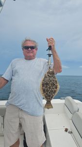 A single summer flounder fish caught in Orange Beach