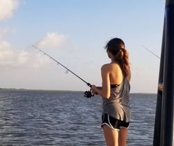 Lone angler fishing in Matagorda