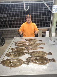 5 southern flounder and pacific halibut caught fishing in matagorda