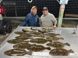 Six summer flounder, southern flounder, and European flounder caught fishing in Matagorda