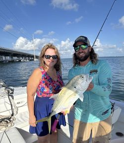 Two people fishing for crevalle jack in Big Pine Key