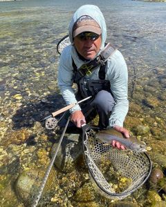 A lone rainbow trout caught while fishing in Carson City