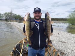 Two walleye fish caught in Ontario