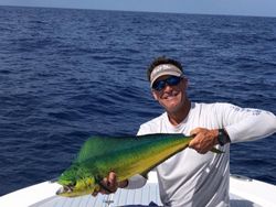 Catch of the day - a beautiful Mahi Mahi fish caught in Islamorada