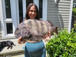 Fishing for a sheepshead, a 22-inch fish, in Oxford