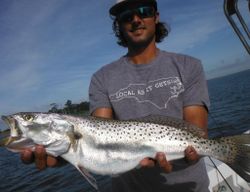 A Spotted Weakfish, a 30-inch fish, caught while fishing in MD.