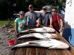 A group of 4 people fishing in VA
