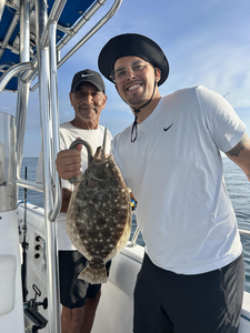 Reeled in a feisty Southern Flounder while deep sea fishing in Port Orange!