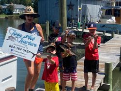 Two Spanish Mackerel fish caught on fishing trip at Gwynn Island