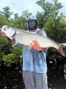 Angler fishing for tarpon in Florida