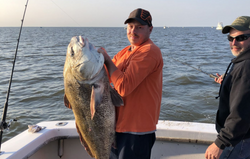Angler with a large black drum fish caught in Wildwood Crest