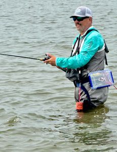 One person fishing in Corpus Christi