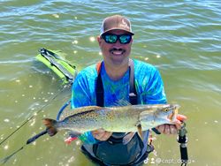 Spotted Weakfish, a 21-inch fish caught while fishing in TX