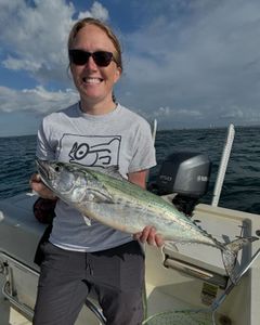 Angler with a large Atlantic Bonito fish in Morehead City