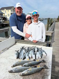 Two bluefish caught while fishing in North Carolina