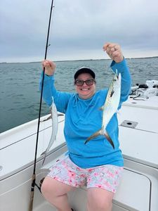 Spanish mackerel catch on fishing boat in Morehead City NC waters