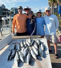 Spanish mackerel fishing catch displayed on dock in Morehead City NC