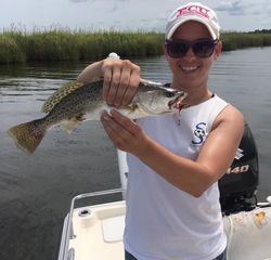 Spotted weakfish caught fishing in NC