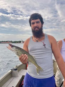 Angler catches a 17-inch walleye in Algonac