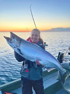 Chinook salmon caught while fishing in Algonac