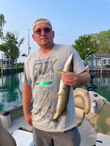 A person fishing in Michigan