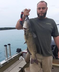 Angler with fishing rod in Algonac, Michigan