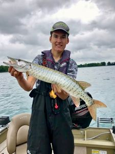 Muskellunge fish caught while fishing in Michigan