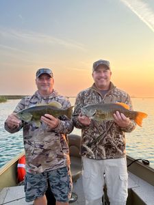 Two smallmouth bass caught in Algonac