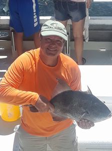 Angler with a grey triggerfish catch in Florida