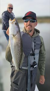 It is obvious that trout are biting here - Manns Harbor, NC.