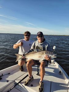Big Red Fish reeled in! - Manns Harbor, NC.