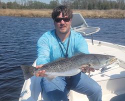 Spotted Weakfish, 26-inch fish caught while fishing in Manns Harbor