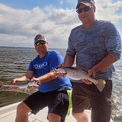 Two sea trout fish caught in Manns Harbor