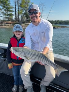 Striped bass caught during fishing trip in Glenburn